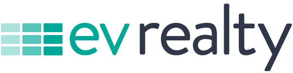 EV Realty Logo with teal and dark blue elements