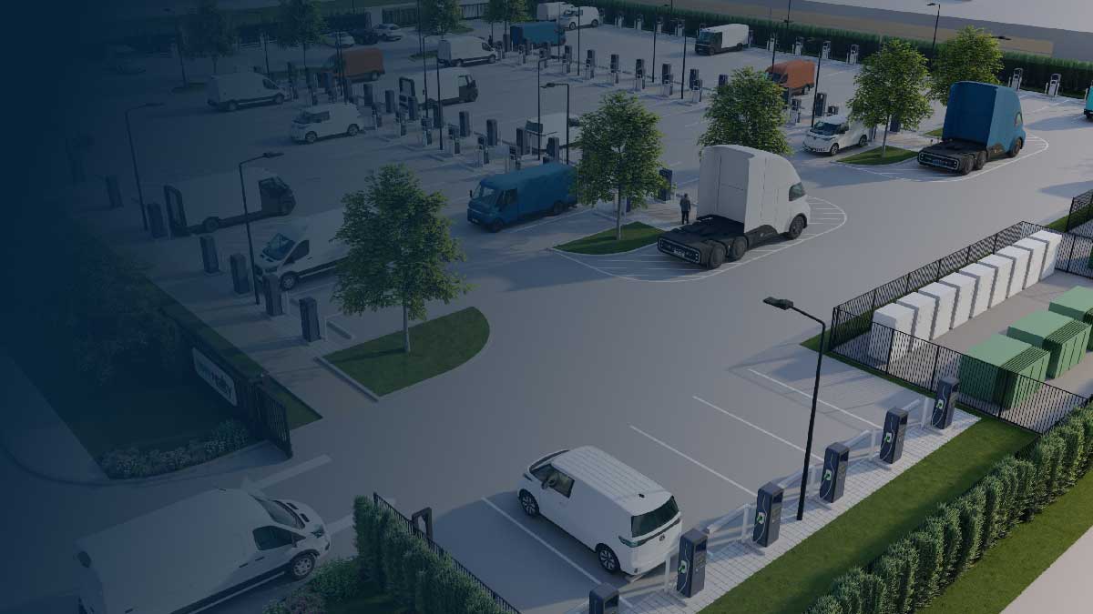 rendering of an EV Realty charging site