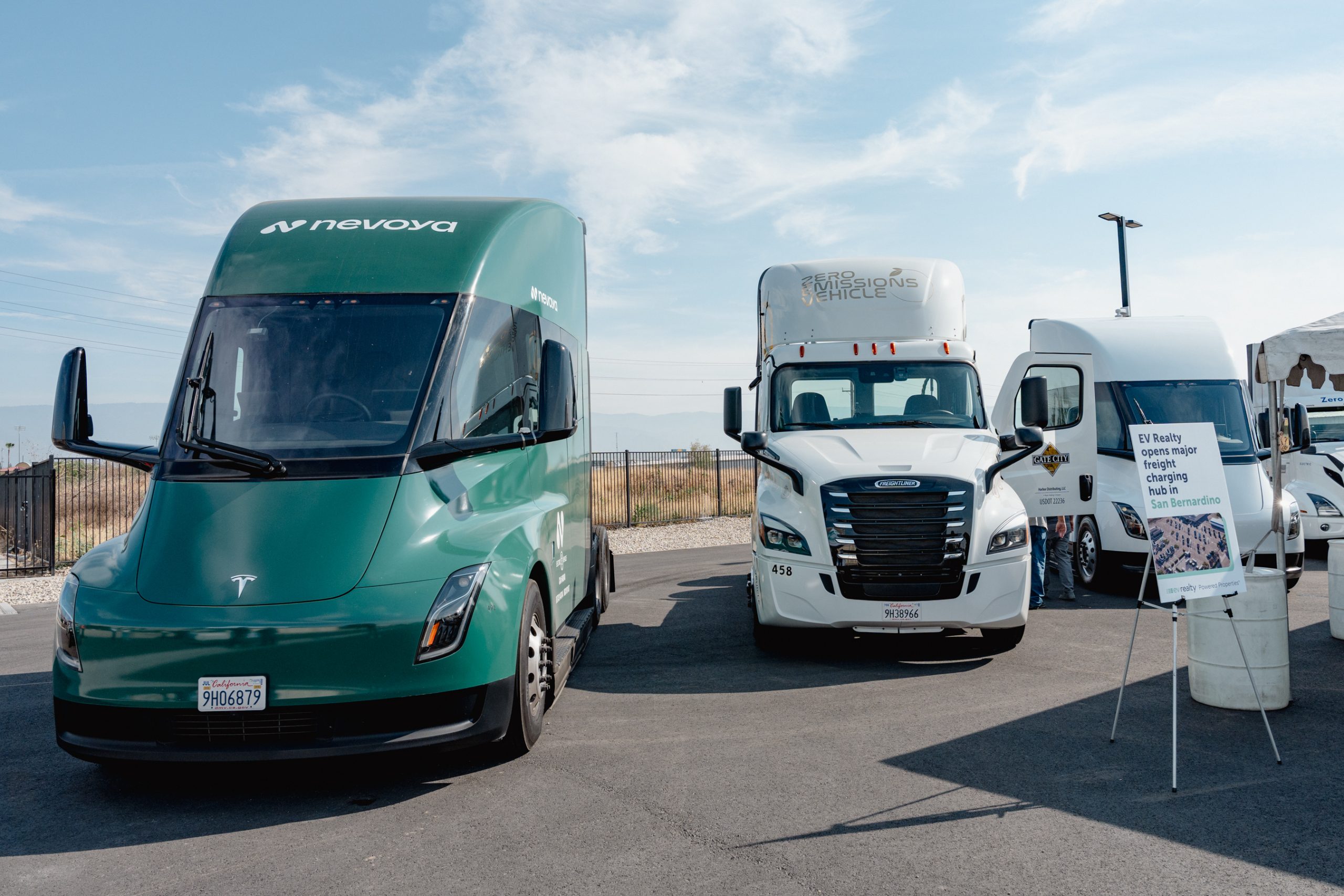 Fleet semi-trucks ready for EV charging